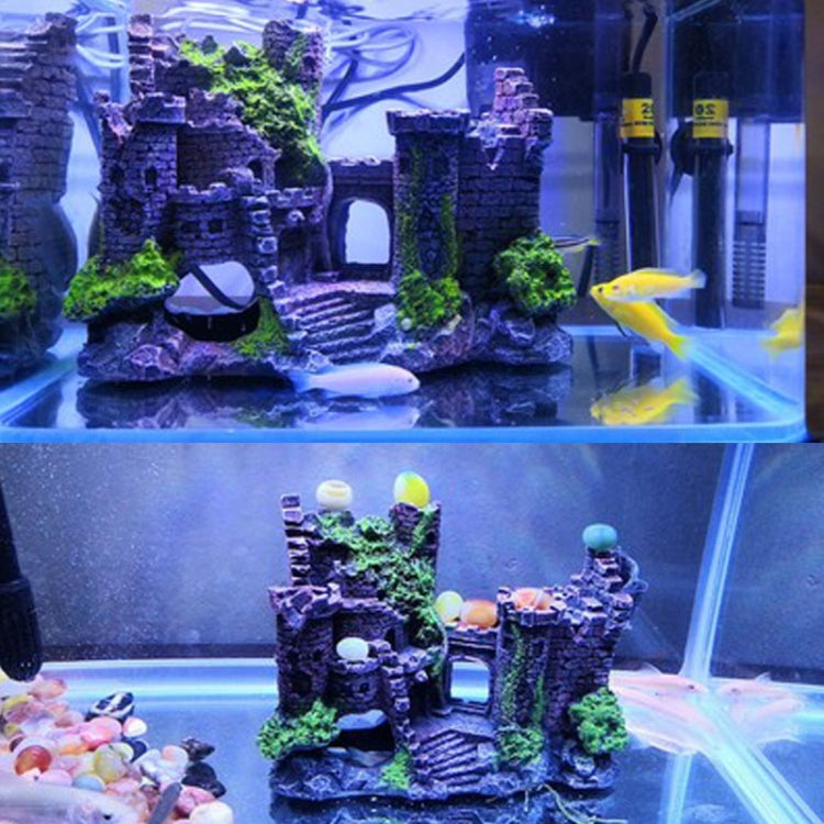 Fish Tank Ancient Castle Resin Decoration Aquarium Cavern Building Decoration