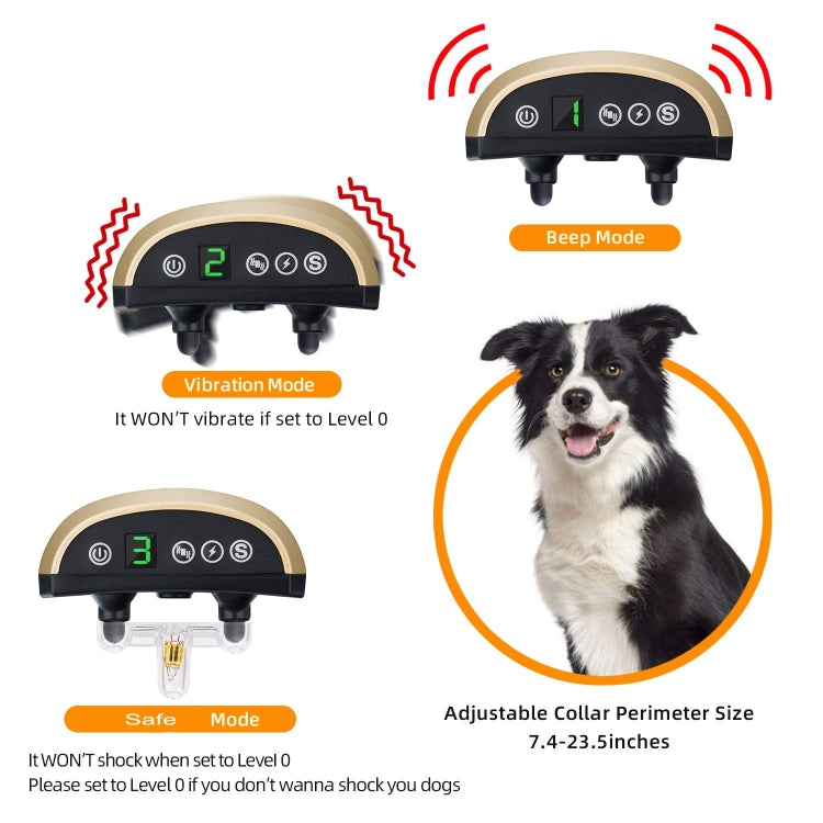 USB Rechargeable Waterproof Dog Bark Collar With Vibration And Beep