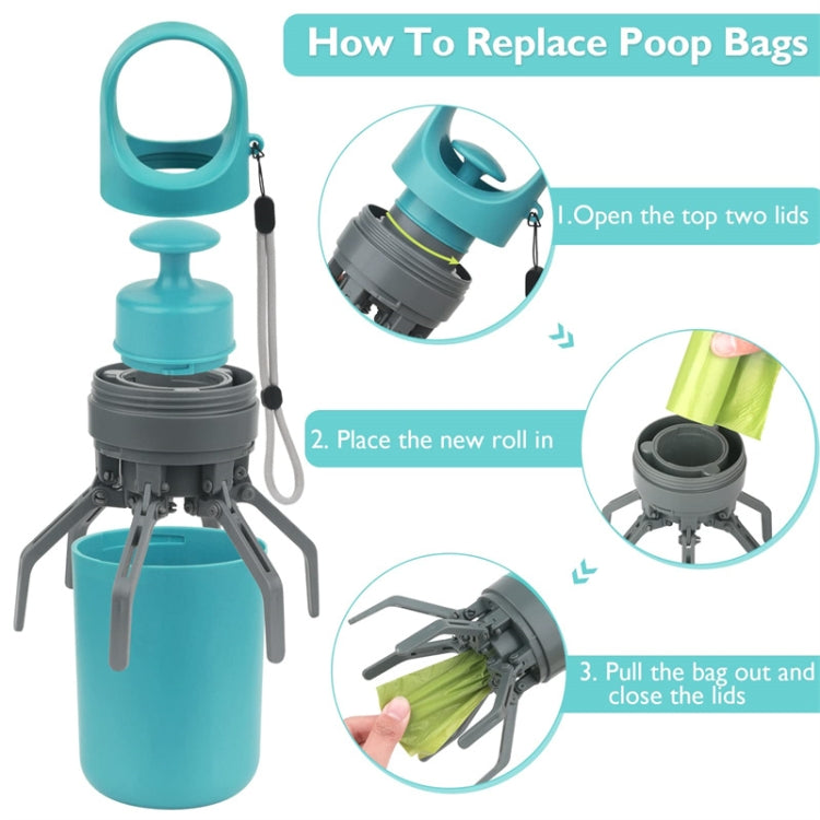 Six-claw Dog Pooper Scooper With Built-in Poop Bag Dispenser