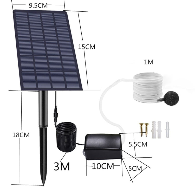 5V/2.5W Solar Direct Drive Aeration Pump Battery Free Solar Drive Oxygen Pump DC Fish Pond Aerator