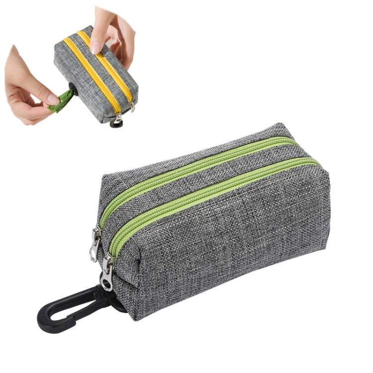 Outdoor Pet Waste Bag Dog Poop Collection Bag, Gray Green Dual Zipper, Gray Yellow Dual Zipper