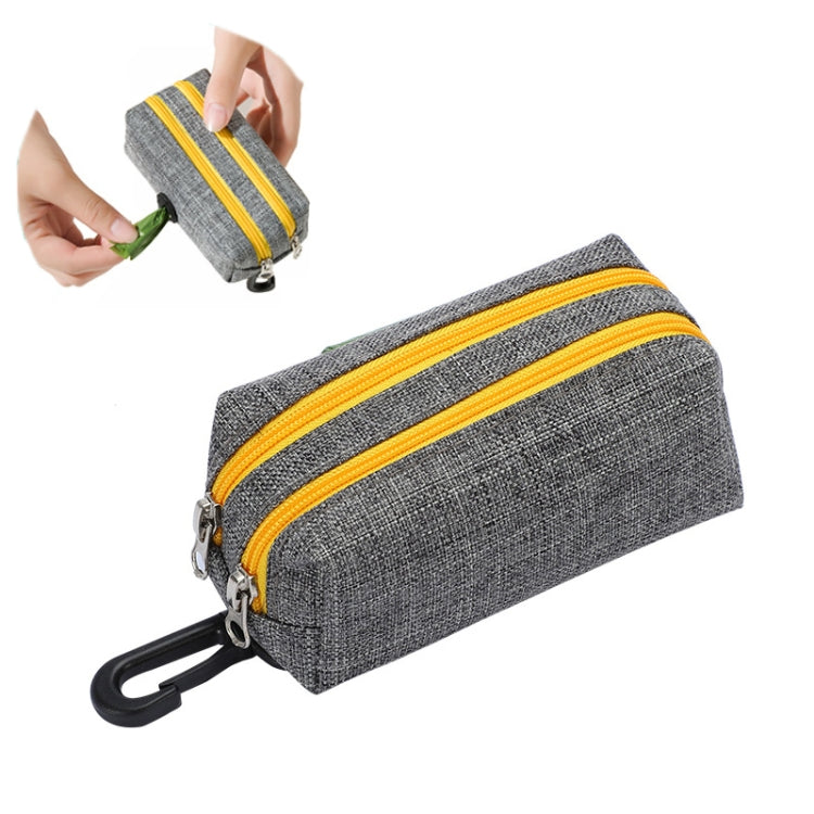 Outdoor Pet Waste Bag Dog Poop Collection Bag, Gray Green Dual Zipper, Gray Yellow Dual Zipper