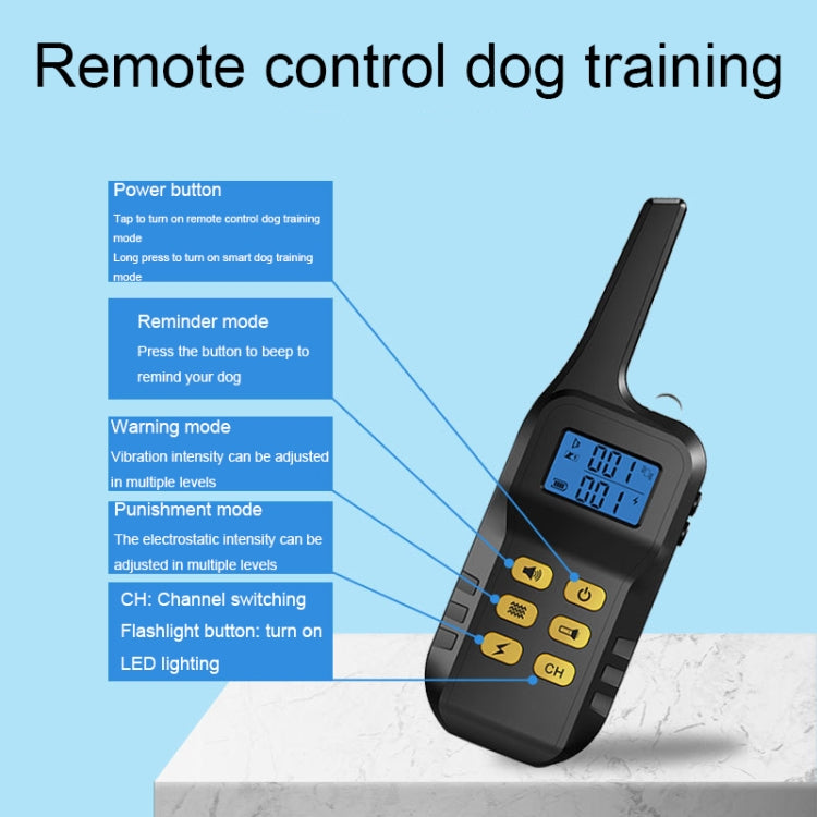 Pet Smart Electric Shock Training Waterproof Collar 1000m Remote Control Dog Training Device