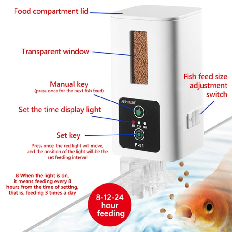 XINMA F-01 400ml Fish Tank Automatic Feeding Device Aquarium Intelligente Timing High-capacity Fish Feeder