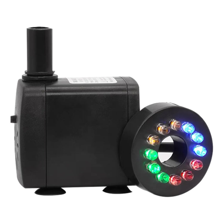 Waterproof LED Light Small Water Pump Fish Tank Fountain Filtration Circulation Submersible Pump EU Plug