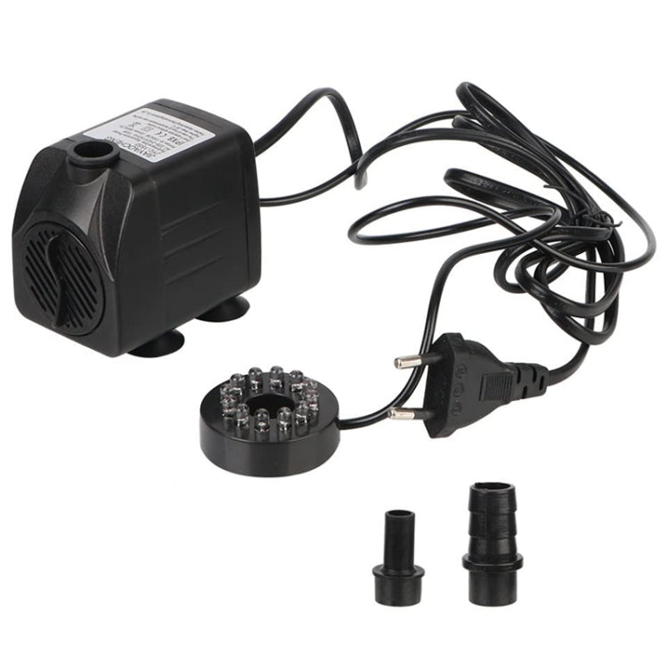 Waterproof LED Light Small Water Pump Fish Tank Fountain Filtration Circulation Submersible Pump EU Plug