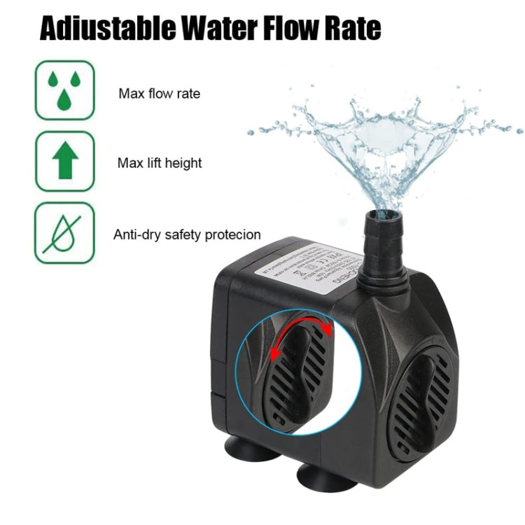 Waterproof LED Light Small Water Pump Fish Tank Fountain Filtration Circulation Submersible Pump EU Plug