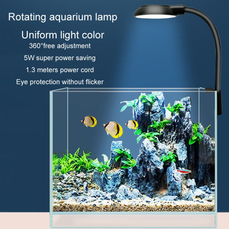 5W Fish Tank LED Clip Light USB Plug Lighting Aquarium Translucent Aquatic Plants Lamp