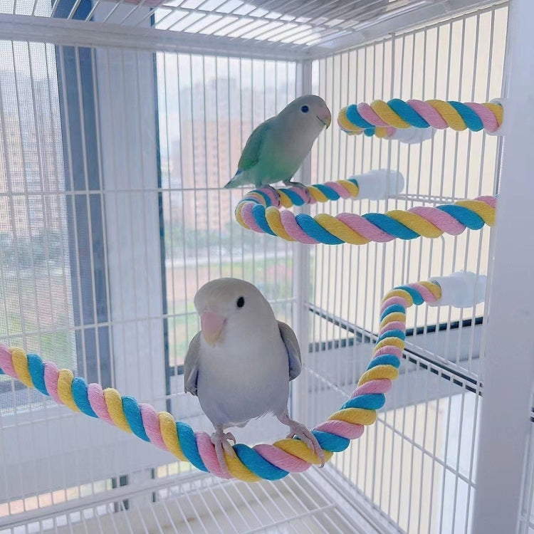 Parrot Climb Cotton Rope Bird Toy Macaron U-Type Bird Standing Pole, S 24.5cm, M 41.5cm, L 60cm