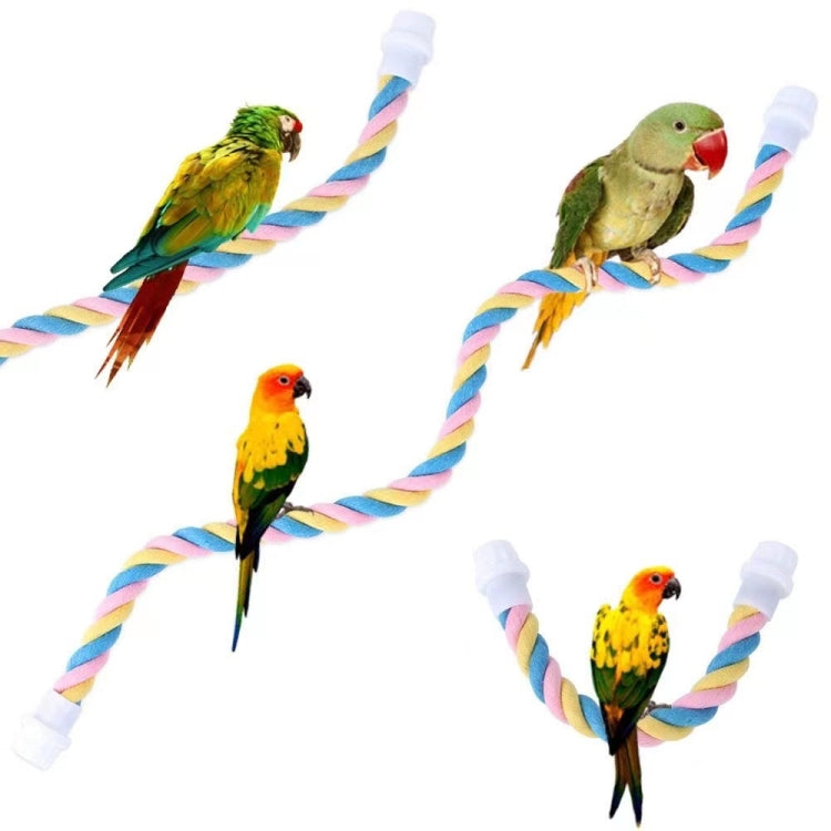 Parrot Climb Cotton Rope Bird Toy Macaron U-Type Bird Standing Pole