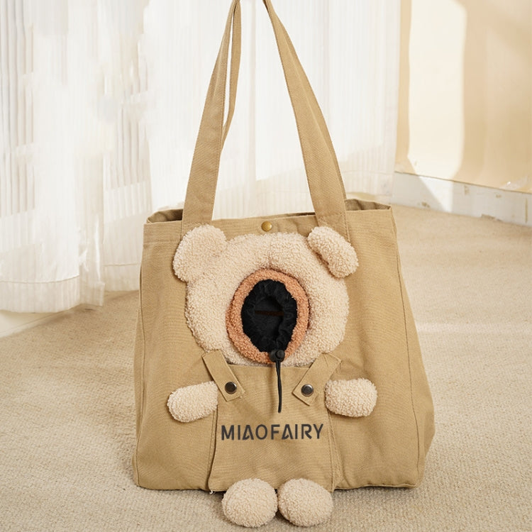 Portable Outing Cat Bag Exposed Shoulder Canvas Bag Small Dog Pet Bag