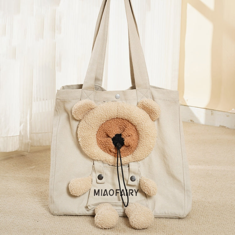 Portable Outing Cat Bag Exposed Shoulder Canvas Bag Small Dog Pet Bag