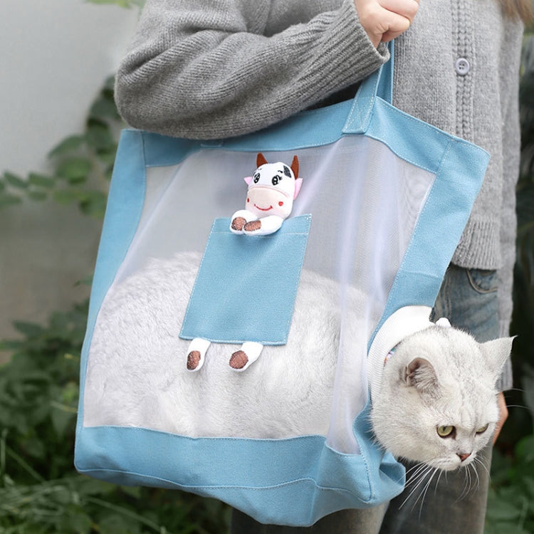 Handheld Large Capacity Breathable Exposed Canvas Cat Bag Outdoor Portable Pet Bag