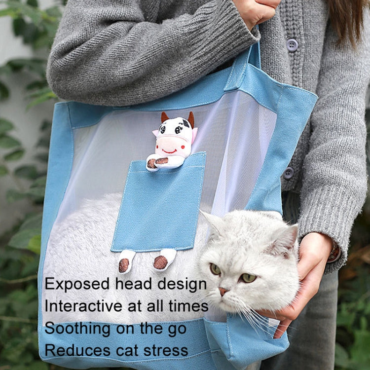 Handheld Large Capacity Breathable Exposed Canvas Cat Bag Outdoor Portable Pet Bag