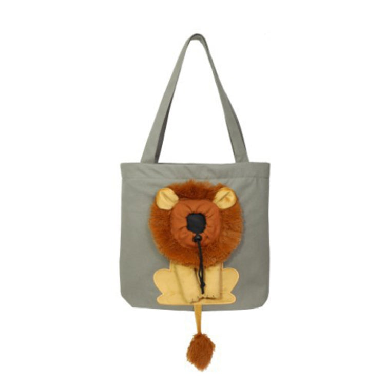 Canvas Expandable Little Lion Shape Cat Bag Small Dog Handbag