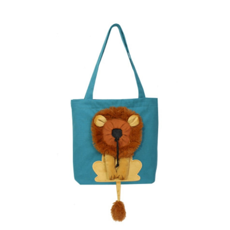 Canvas Expandable Little Lion Shape Cat Bag Small Dog Handbag