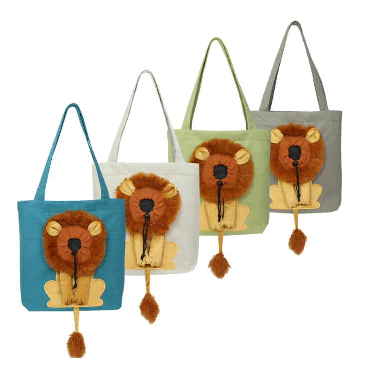 Canvas Expandable Little Lion Shape Cat Bag Small Dog Handbag