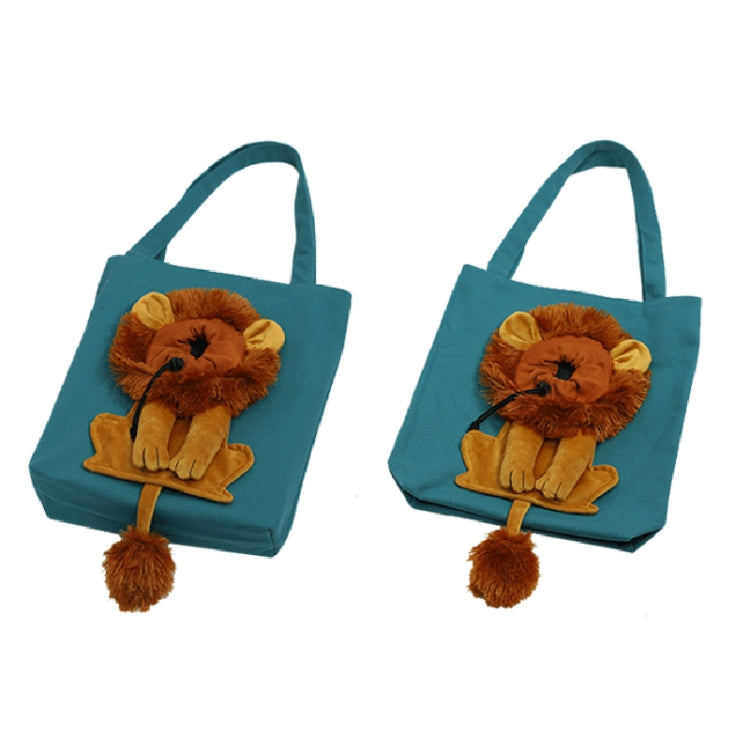 Canvas Expandable Little Lion Shape Cat Bag Small Dog Handbag