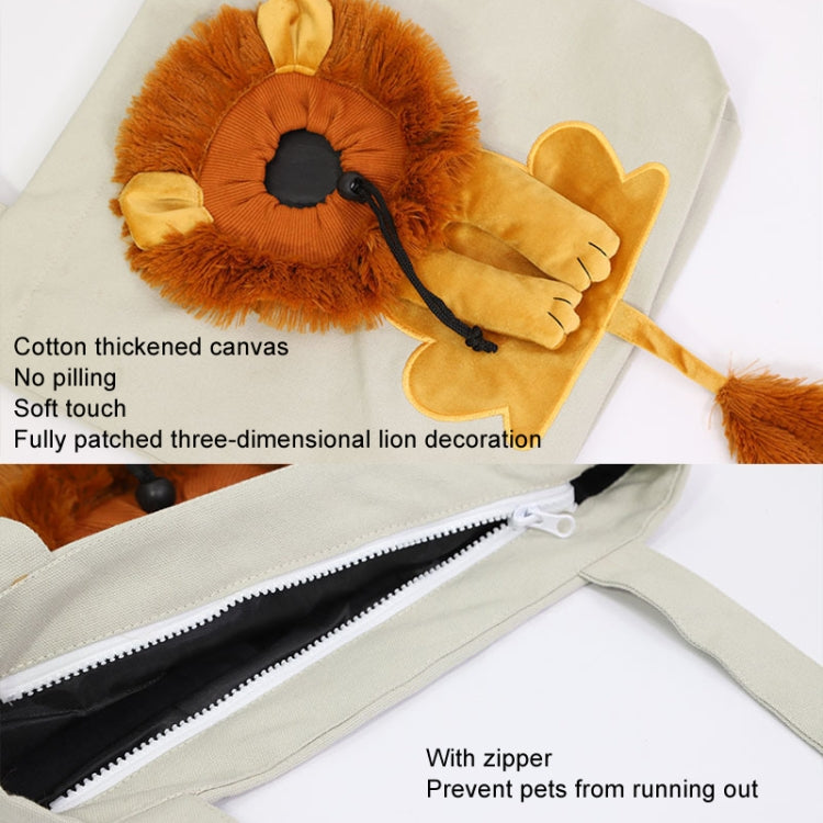 Canvas Expandable Little Lion Shape Cat Bag Small Dog Handbag