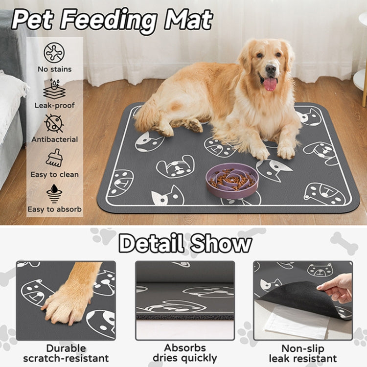 Pet Floor Mat Anti-Tear And Bite Absorbent Feeding Mat Sleeping Anti-Slip Dog Nest Pad, Dogs Party Deep Gray, Dogs Party Light Gray, Cats Paradise Deep Gray, Cats Paradise Light Gray, Cats And Dogs Deep Gray, Cats And Dogs Light Gray