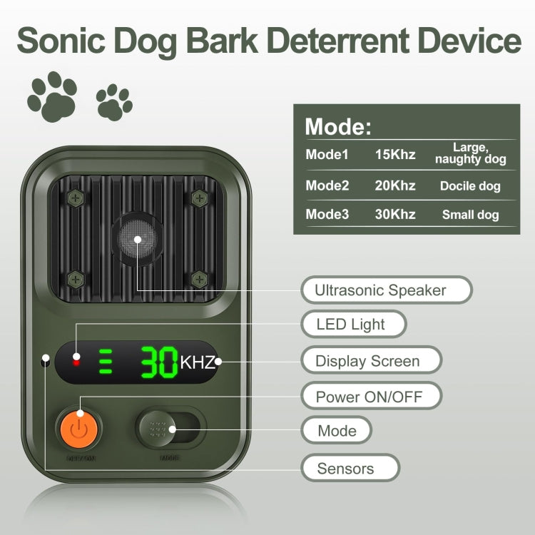 UltrasonicAnti Barking Devices Color Screen Auto Dog Bark Deterrent Devices with 3 Levels