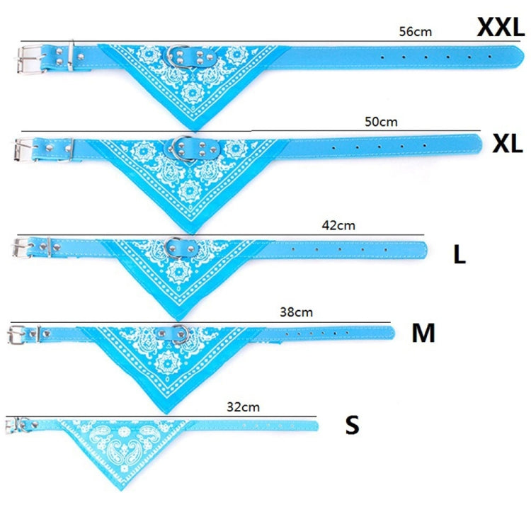 Adjustable Dog Bandana Leather Printed Soft Scarf Collar Neckerchief for Puppy Pet, L, M, S, XL