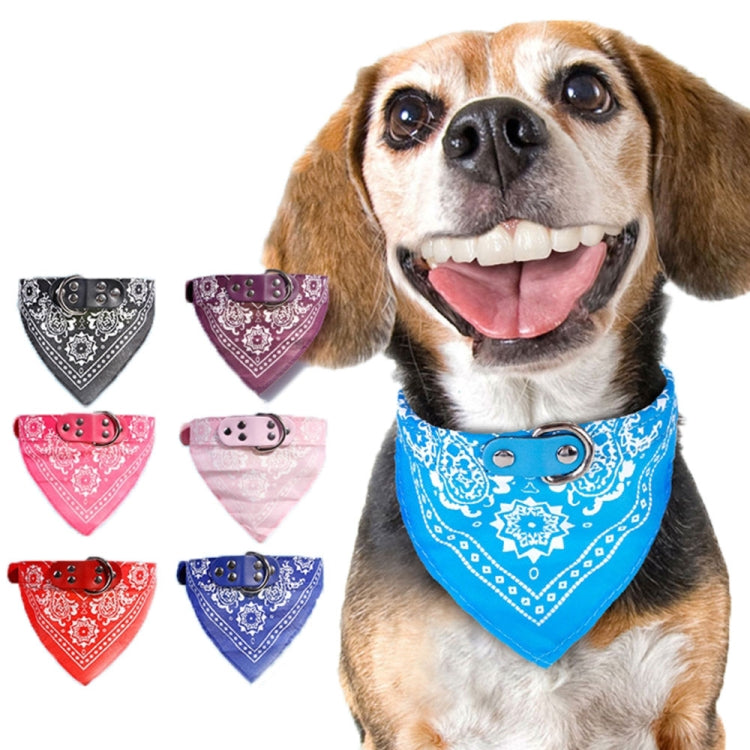 Adjustable Dog Bandana Leather Printed Soft Scarf Collar Neckerchief for Puppy Pet, L, M, S, XL