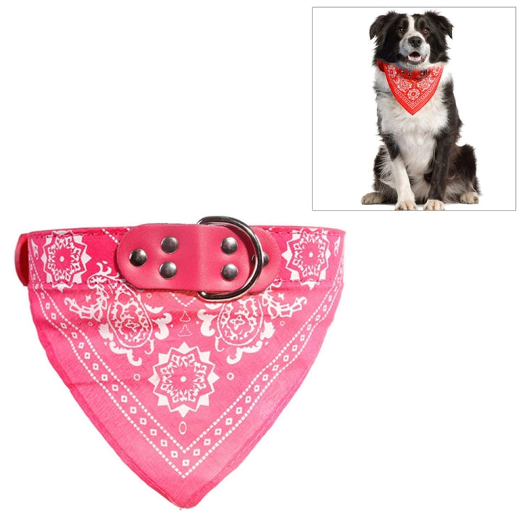 Adjustable Dog Bandana Leather Printed Soft Scarf Collar Neckerchief for Puppy Pet, L, M, S, XL