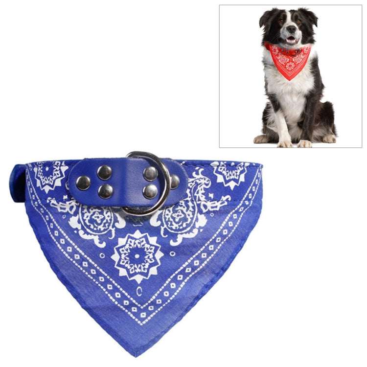 Adjustable Dog Bandana Leather Printed Soft Scarf Collar Neckerchief for Puppy Pet