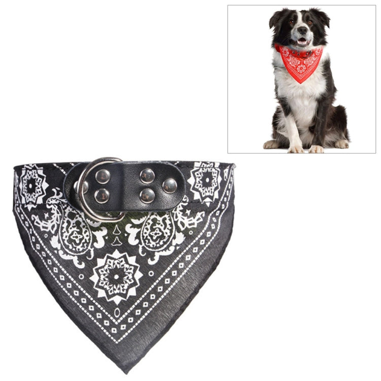 Adjustable Dog Bandana Leather Printed Soft Scarf Collar Neckerchief for Puppy Pet