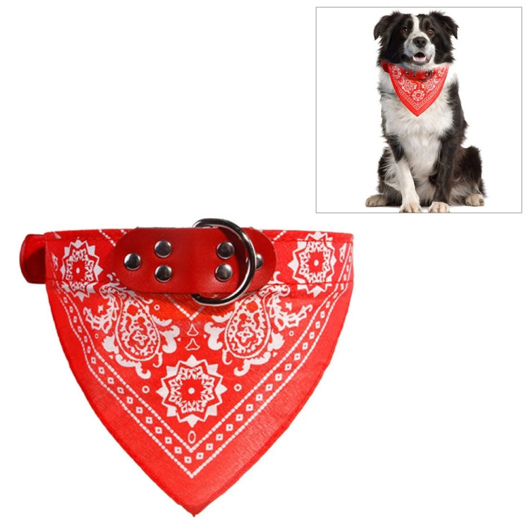 Adjustable Dog Bandana Leather Printed Soft Scarf Collar Neckerchief for Puppy Pet, L, M, S, XL