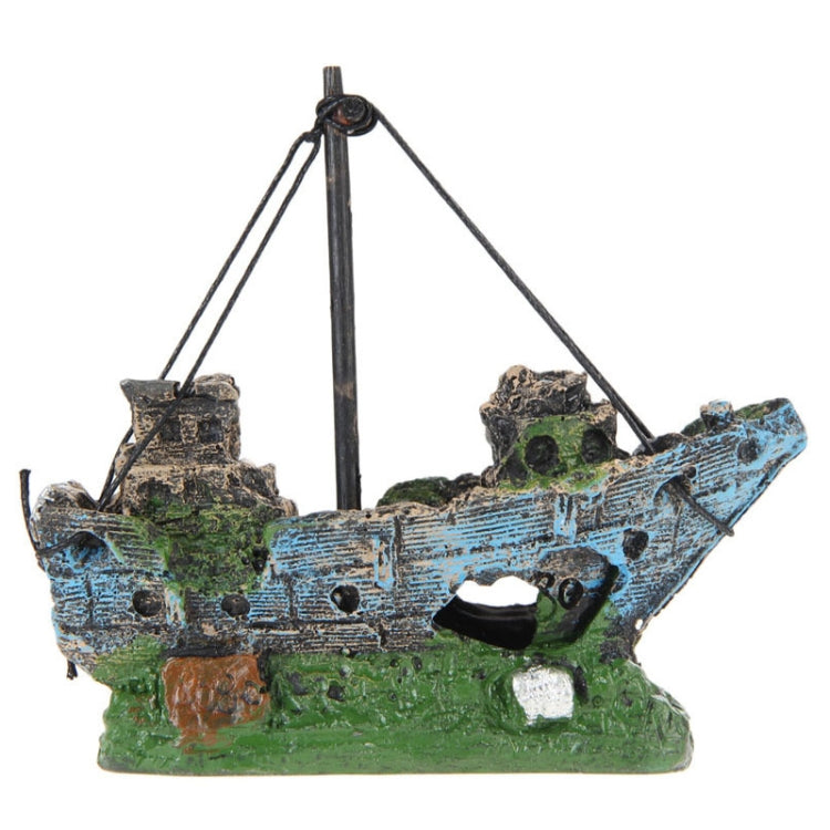 Pirate Ship Rotten Boat Small Net Boat Aquarium Landscaping Fish Tank Glass Cylinder Scene