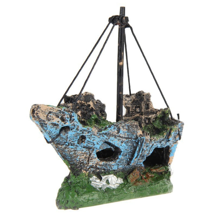 Pirate Ship Rotten Boat Small Net Boat Aquarium Landscaping Fish Tank Glass Cylinder Scene