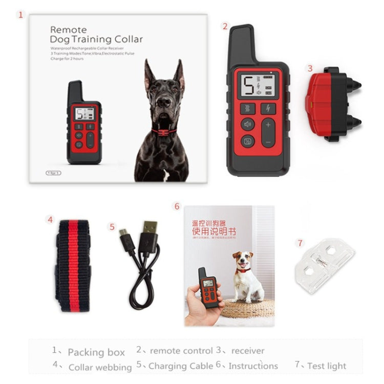 500m Dog Training Bark Stopper Remote Control Electric Shock Waterproof Electronic Collar